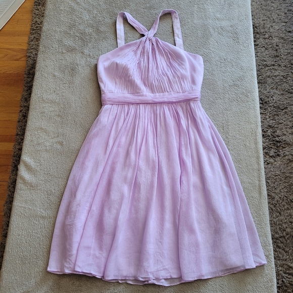 J. Crew Sinclair silk chiffon lavender halter dress size 4 - Picture 5 of 14